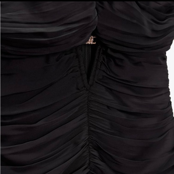 Zara Black Draped Mini Dress. NWT. Size Large. - Picture 7 of 11